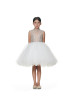 Stand-up Collar Beaded Ivory Tulle Shimmering Flower Girl Dress Stand-up Collar Beaded Ivory Tulle Shimmering Flower Girl Dress